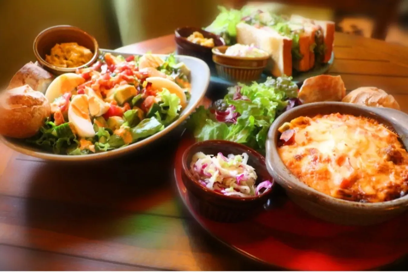 ▲「TEA HOUSE はっぱ」のプレートメニュー（一例）