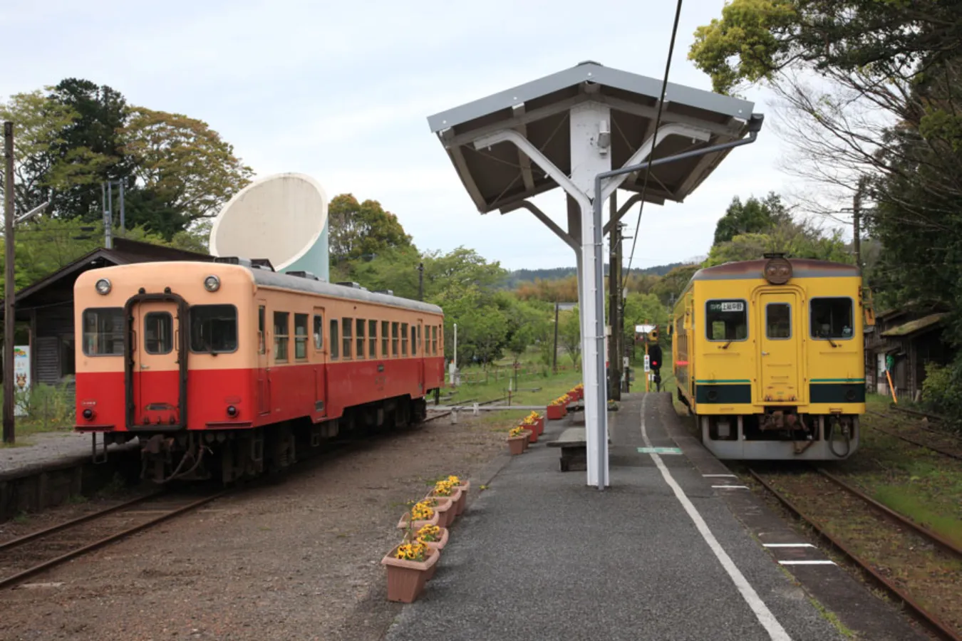 ▲終点の上総中野駅は小湊鉄道と接続している