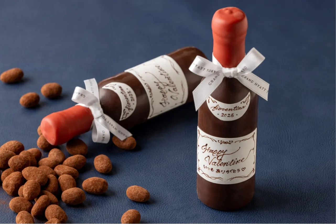 ▲「ワインボトル チョコレート（ブラウン）」