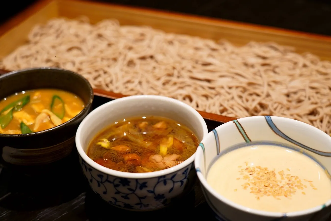 ▲オリジナルつけ汁でいただく「〆の蕎麦」