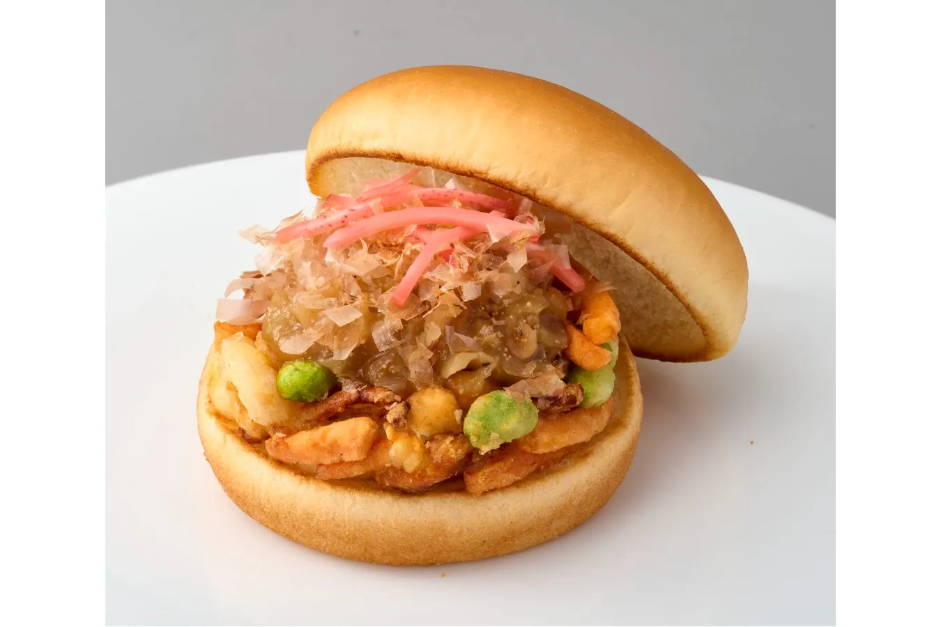 ▲「海鮮明太もんじゃ焼き風バーガー」