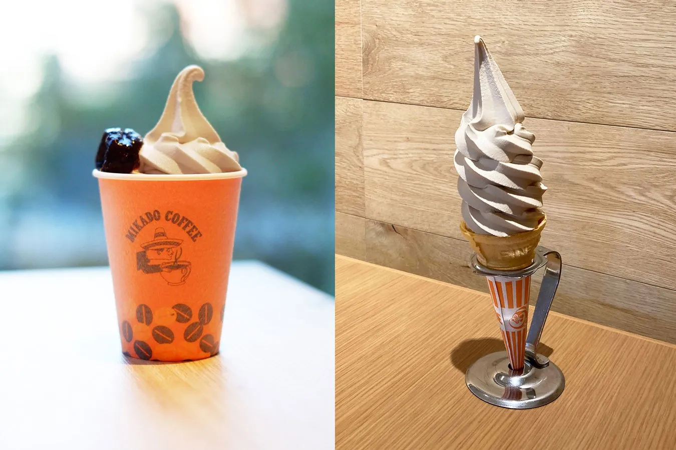 ▲「モカソフト」(カップ、コーン480円)