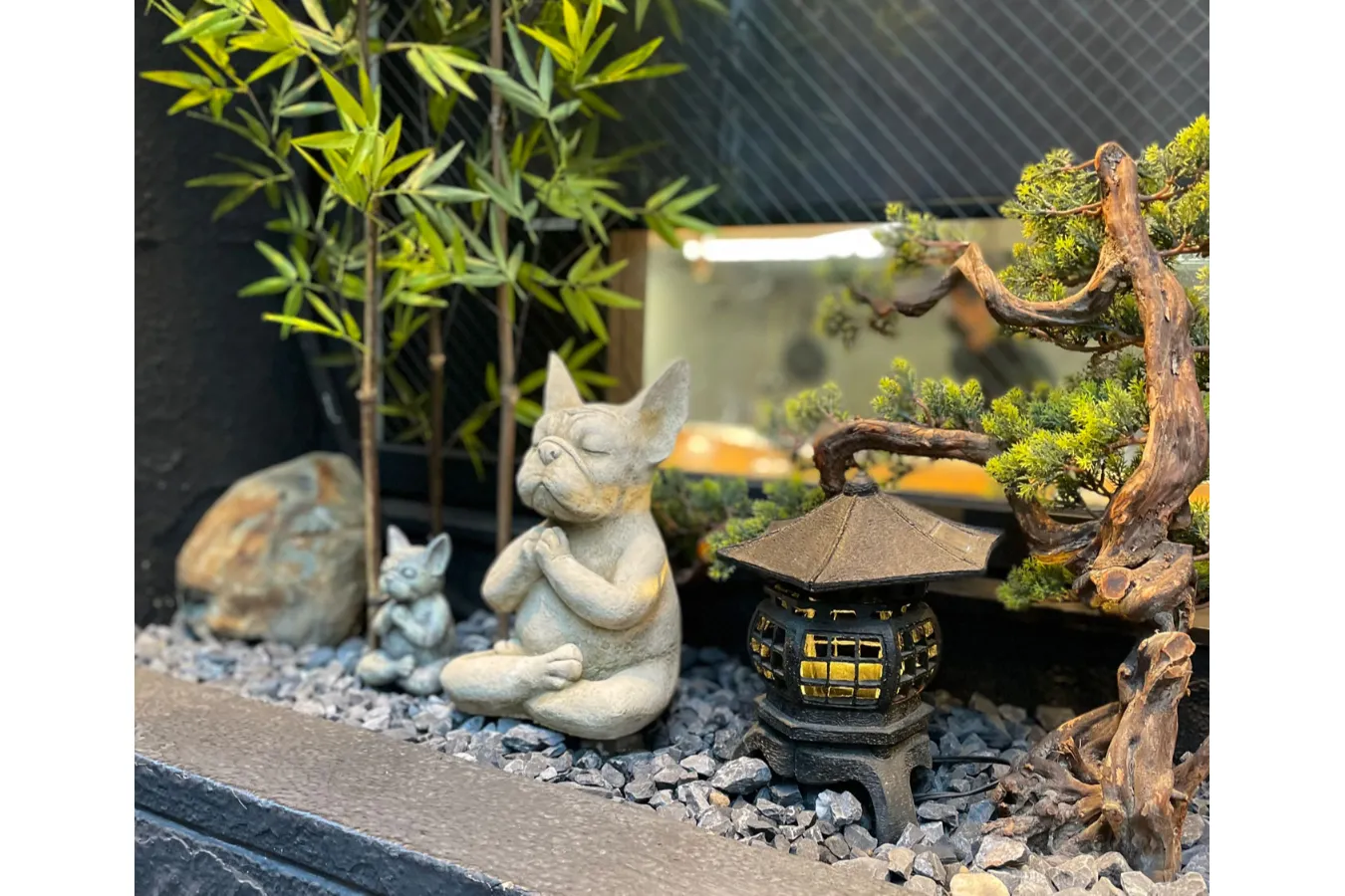 ▲店外にある置物