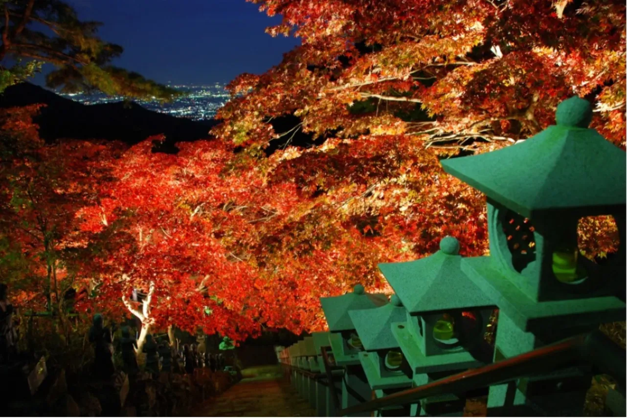 ▲大山寺の紅葉ライトアップ
