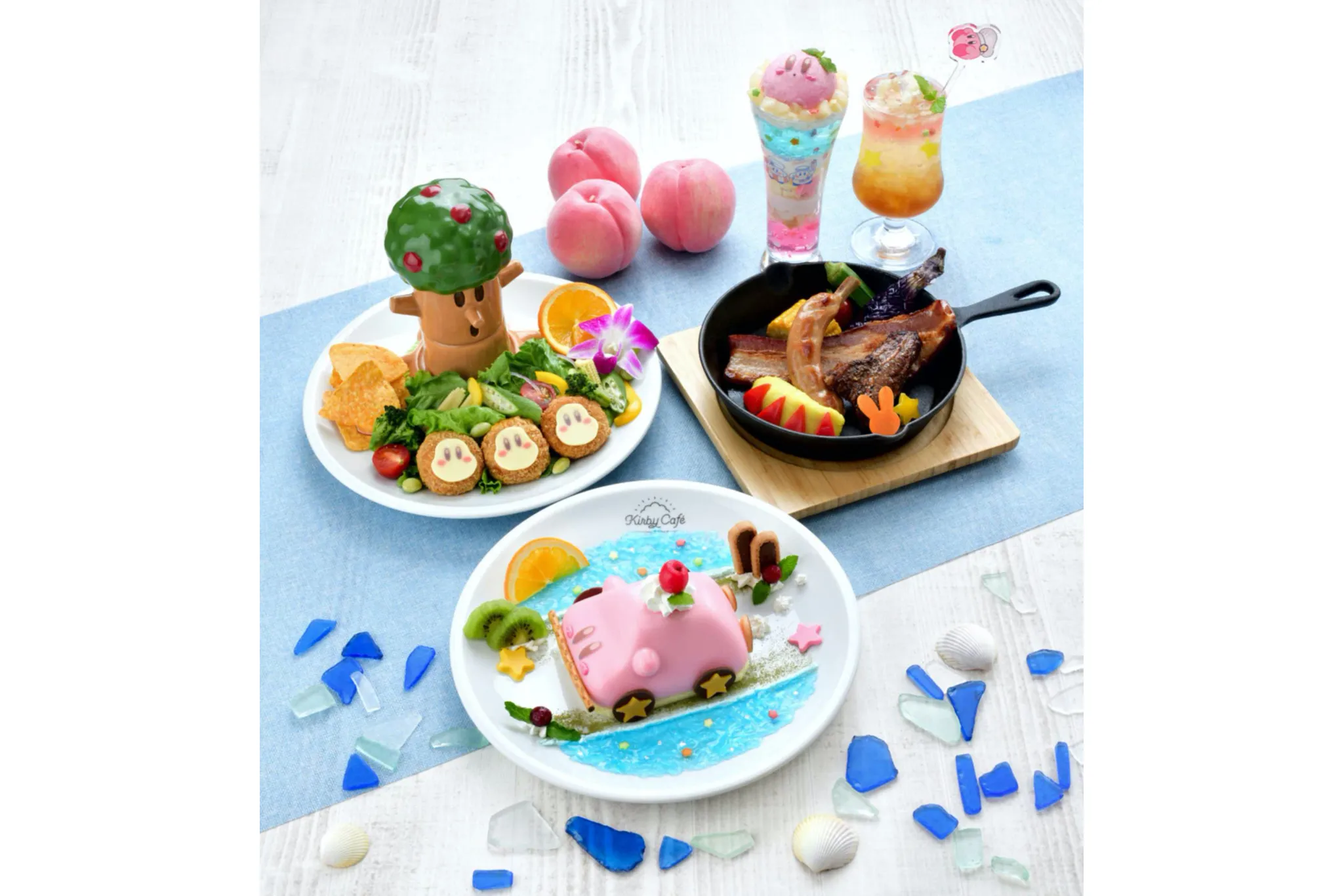 「星のカービィ」カフェ、桃がテーマの夏季限定メニューがスタート