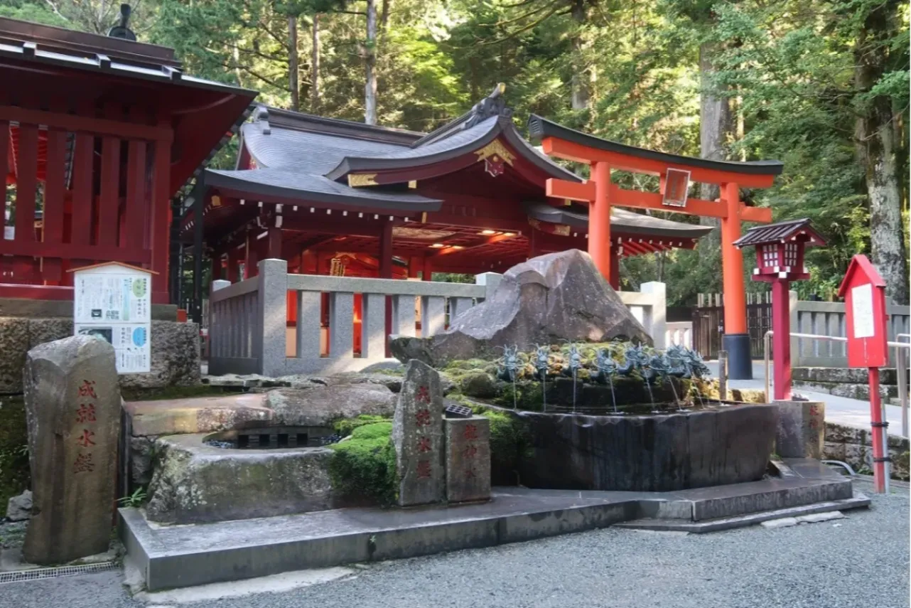 ▲九頭龍神社新宮と龍神水舎