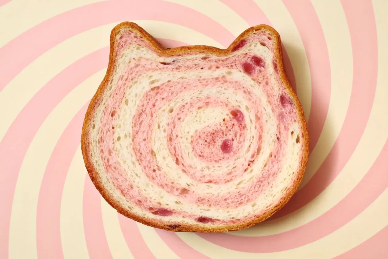 ▲「ねこねこ食パン いちご牛乳」