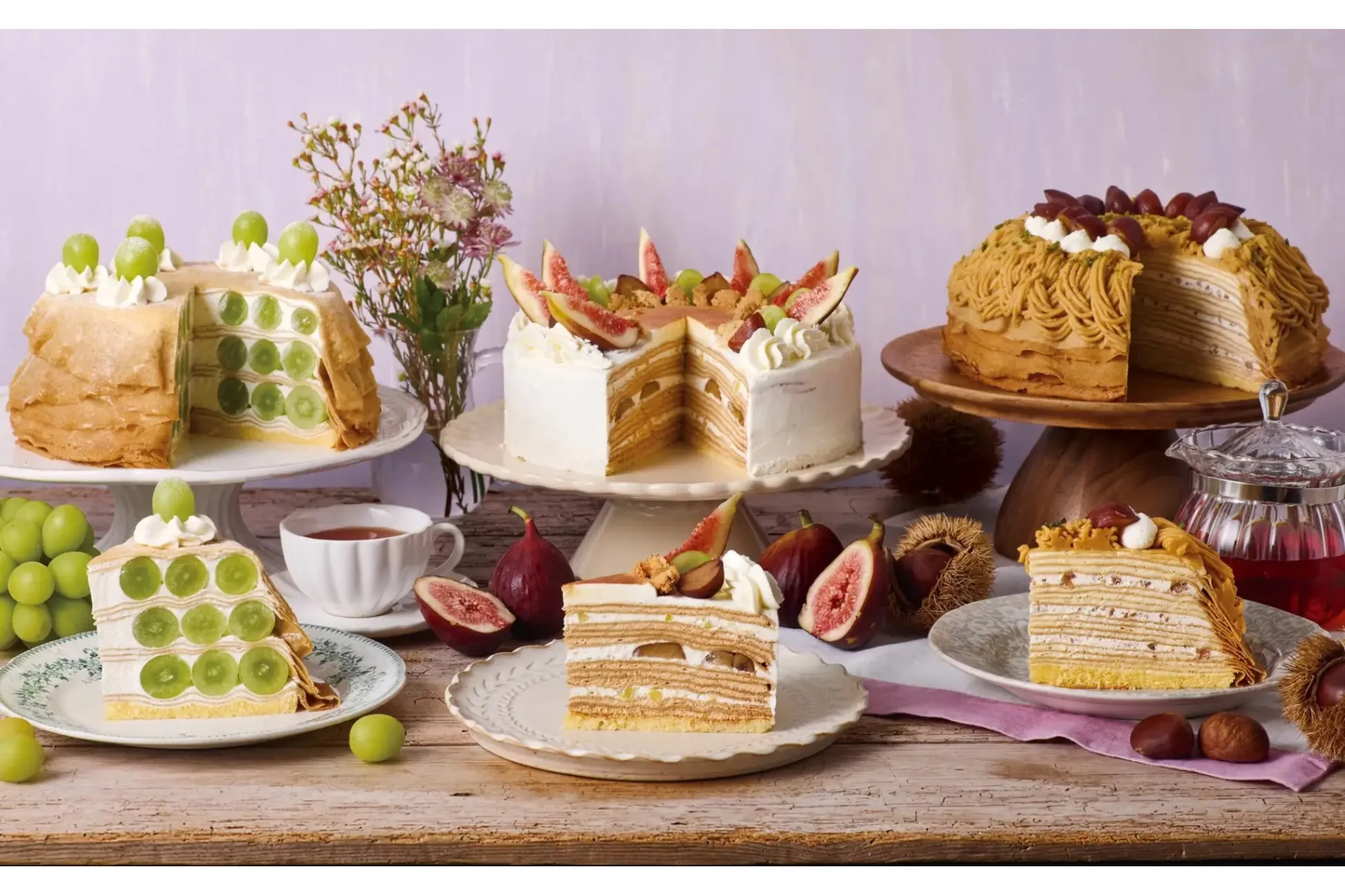 秋を感じる自家製ミルクレープ！「アフタヌーンティー・ラブアンド