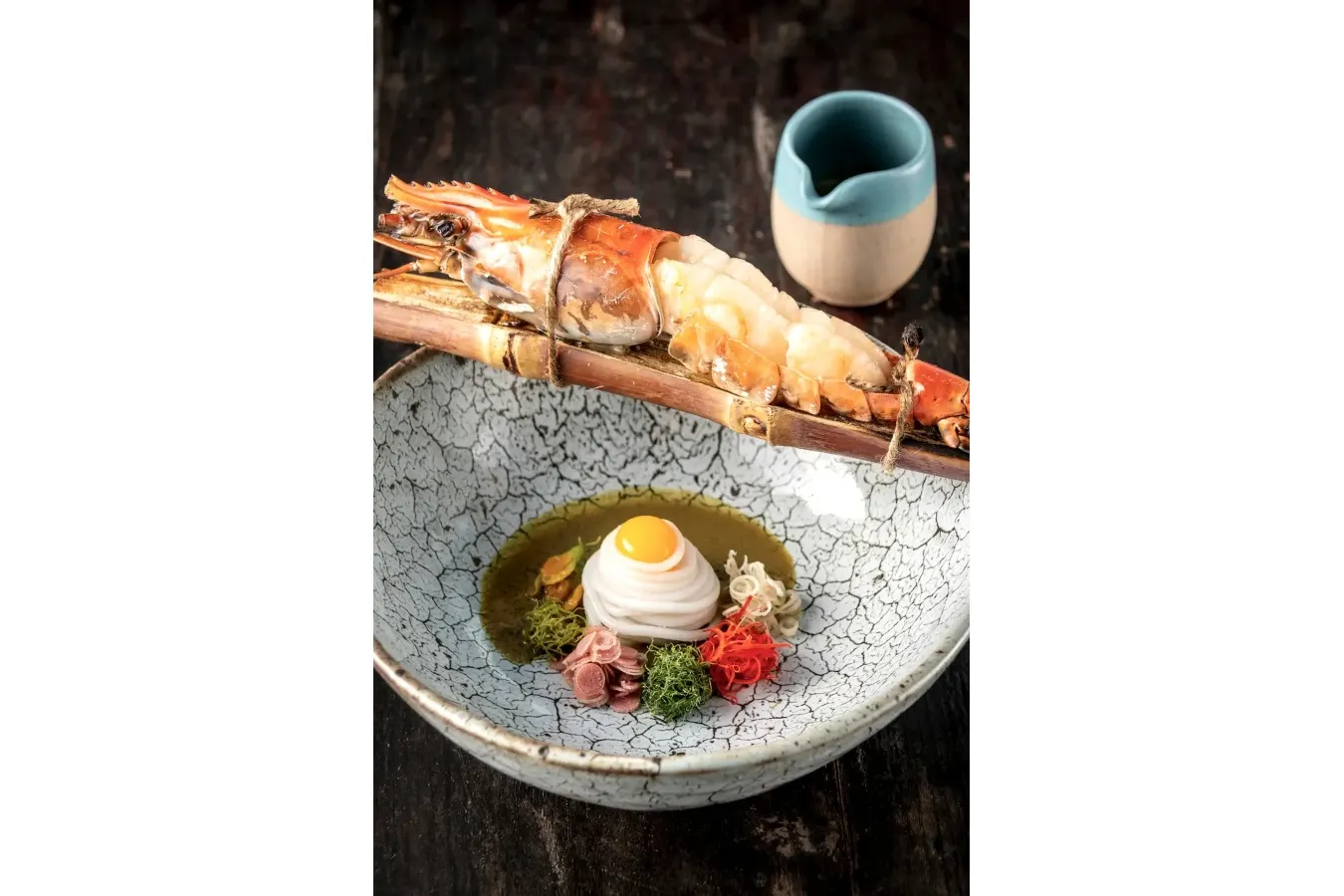 ▲「GAENG THAI PLAA （海老のスチーム、ライスヌードル、発酵魚介ソース）」（2,420円）