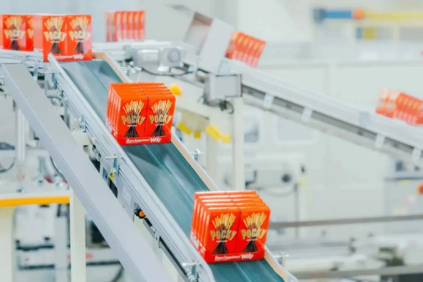 ▲ポッキー製造ライン