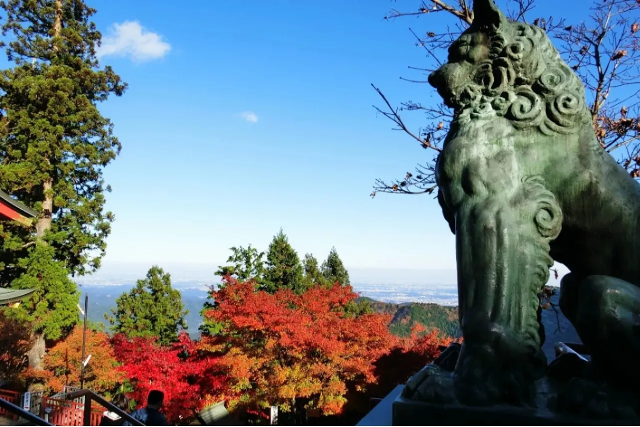 ▲紅葉シーズンの景観　※写真提供：青梅市