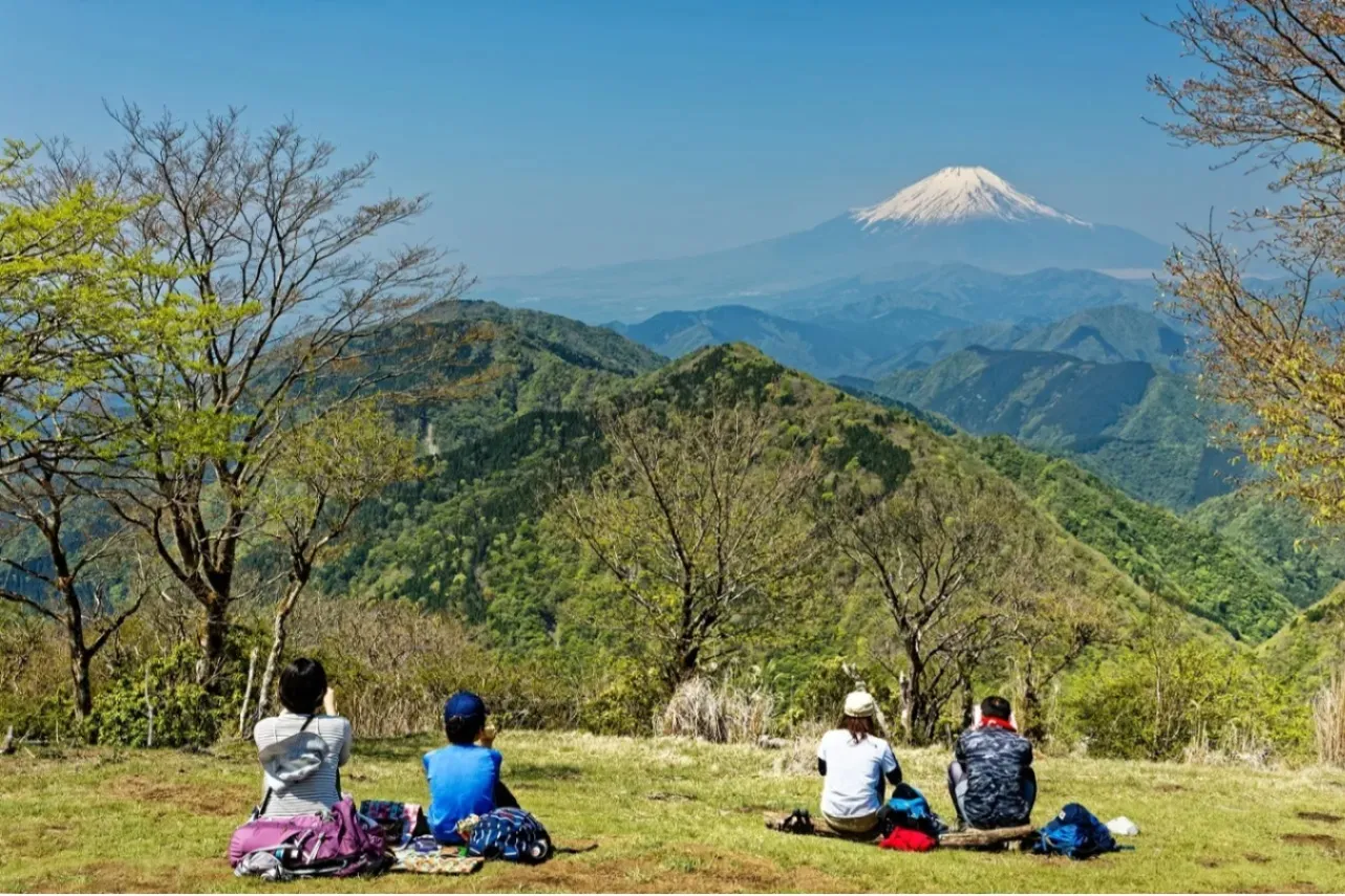 ▲鍋割山から望む富士山