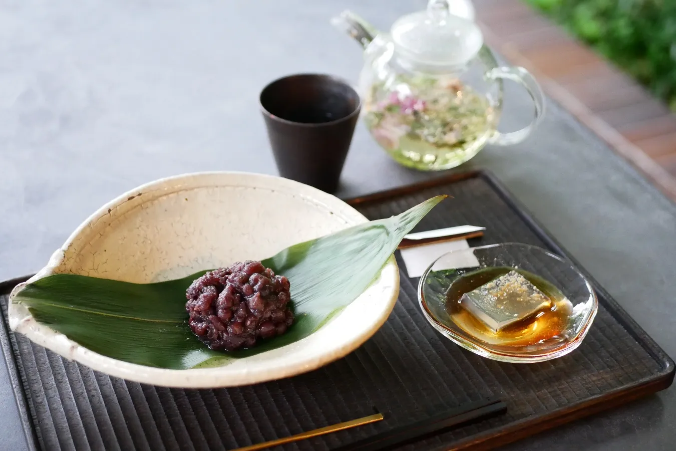▲「おはぎとお飲み物」