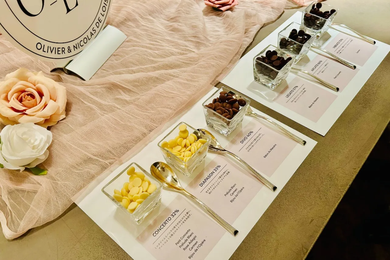 ▲アフタヌーンティーに使用されたオペラ社のチョコレート6種（撮影：レッツエンジョイ東京編集部）