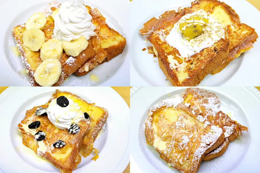 注文後に作る焼きたて「フレンチトースト」が980円食べ放題！チョコ、黒蜜きなこetc.11種類の味を好きなだけ！