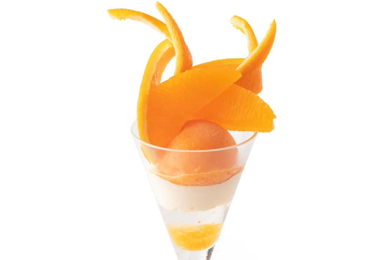 ▲「自家製オレンジシャーベットのミニパフェ」