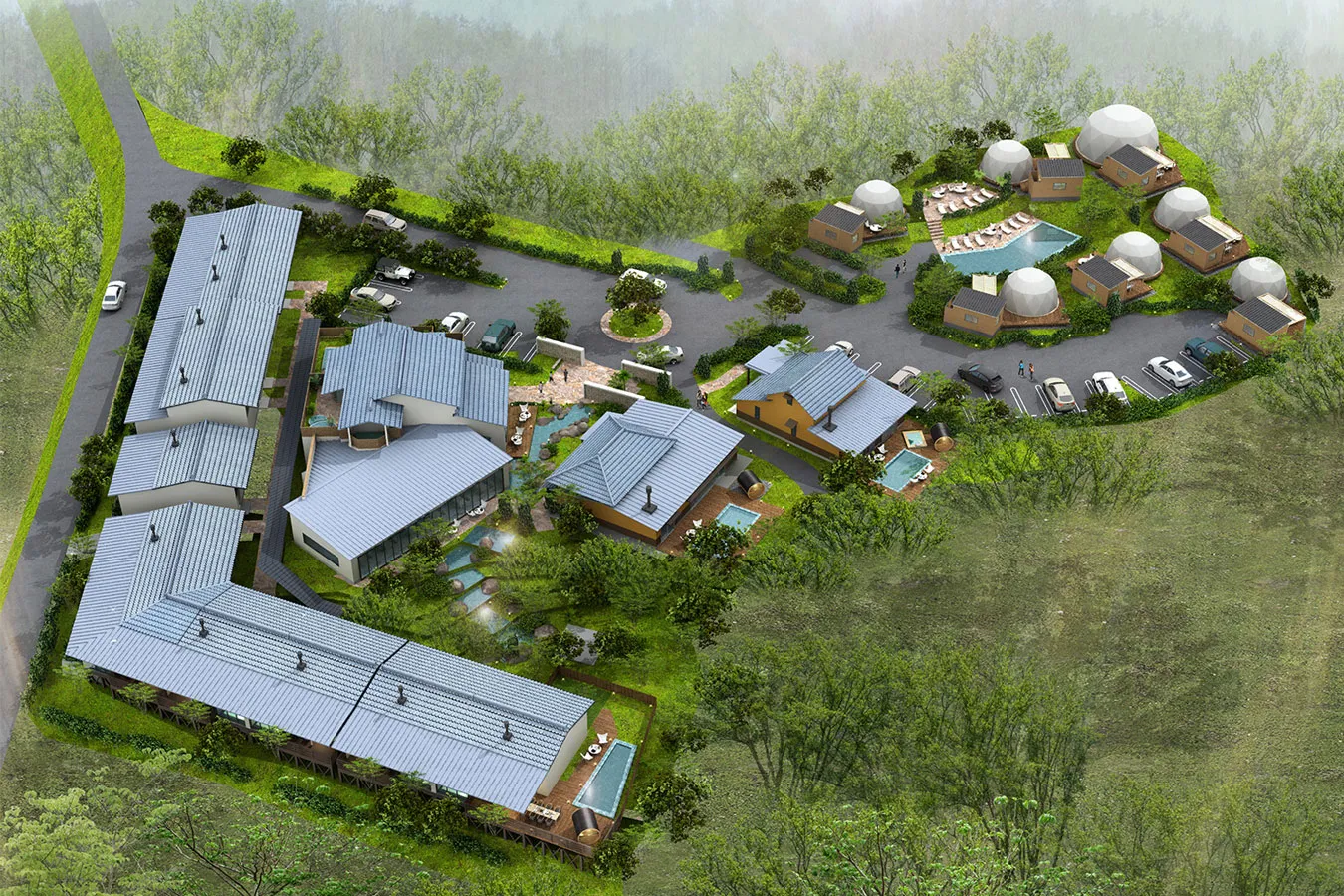 都⼼から90分で行ける！温泉付きヴィラ＆グランピング「五氣里」誕生_1766027