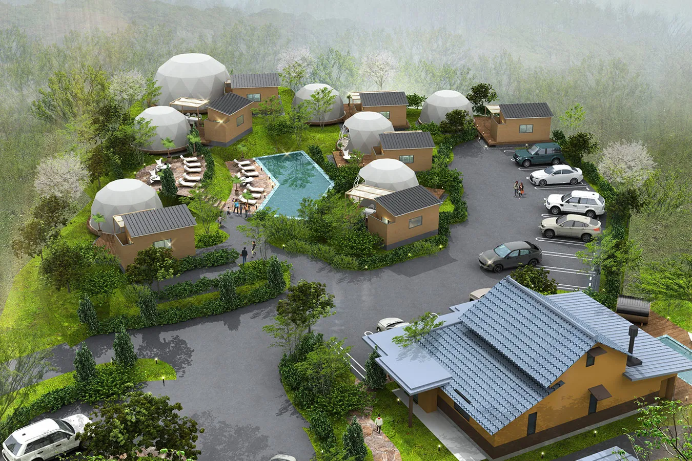 ▲グランピングテント