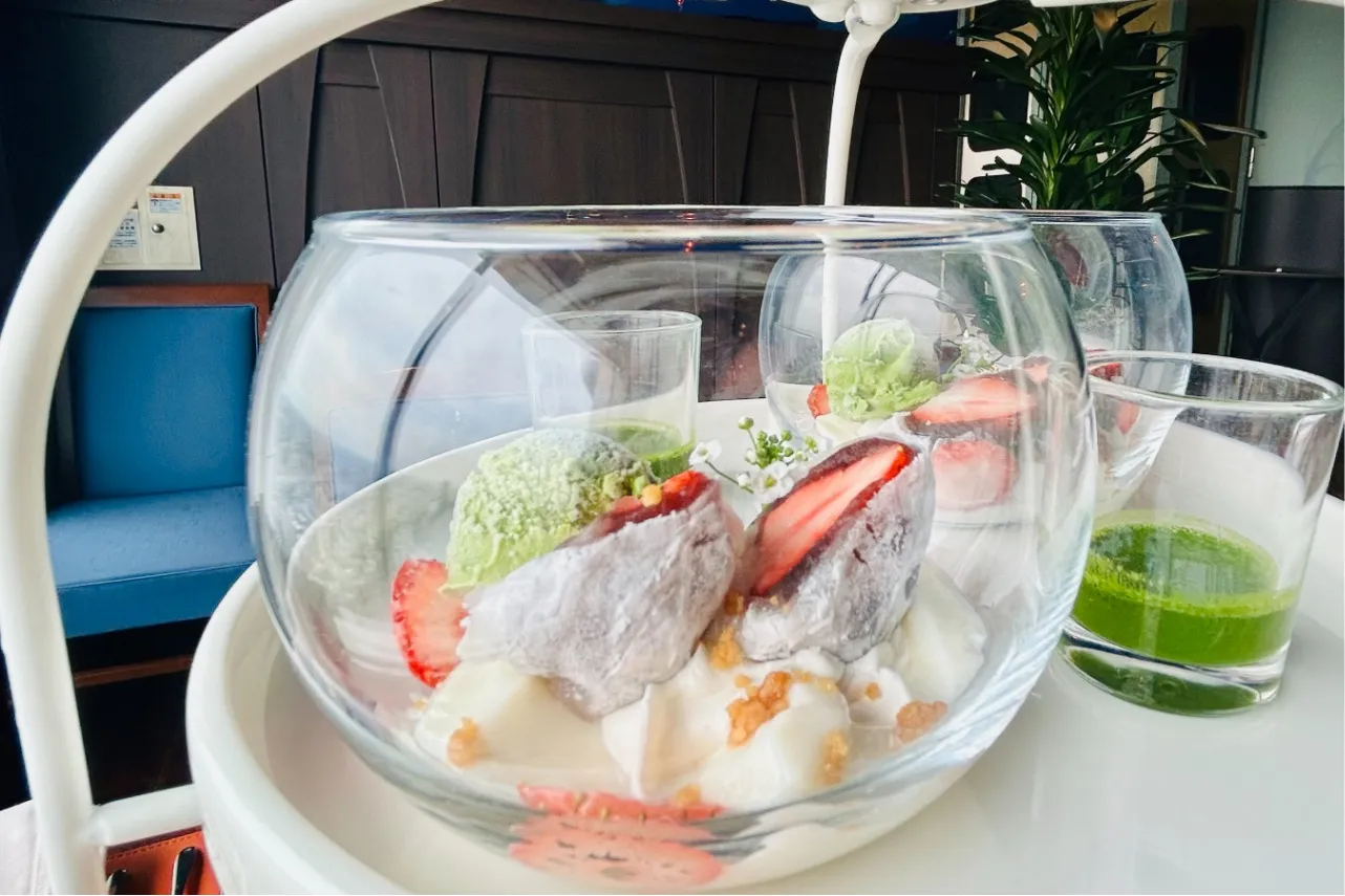 ▲「苺大福と抹茶ジェラートの和パフェ ～抹茶のアフォガート～」