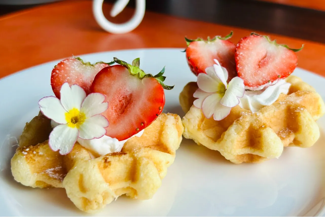 ▲「本日の苺＆ワッフル」