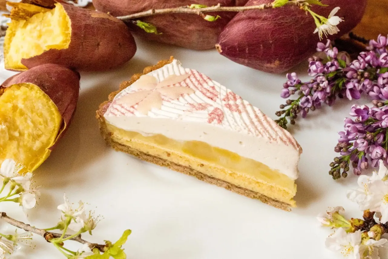 ▲「徳島県里浦産なると金時 “里むすめ”と胡麻のタルト」