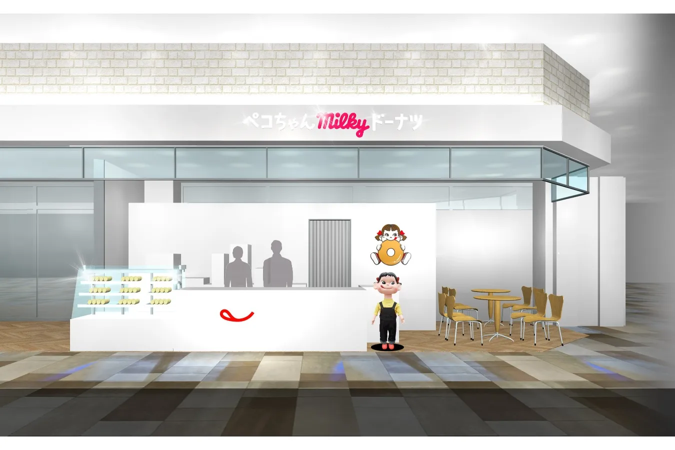 ▲「ペコちゃんmilkyドーナツ 横浜ワールドポーターズ店」店舗イメージ