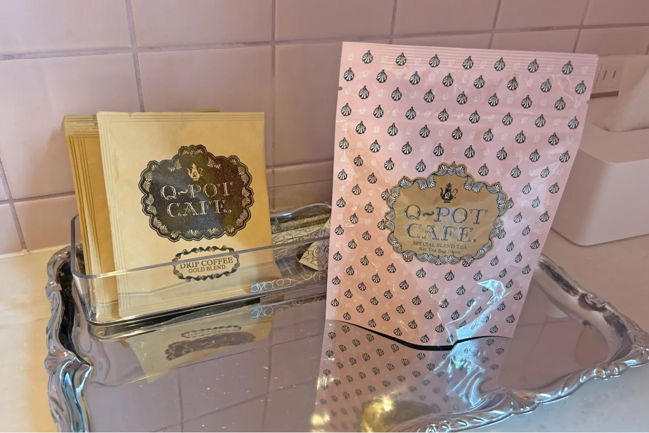 ▲「Q-pot CAFE.」の紅茶＆オリジナルコーヒー（撮影：レッツエンジョイ東京編集部）