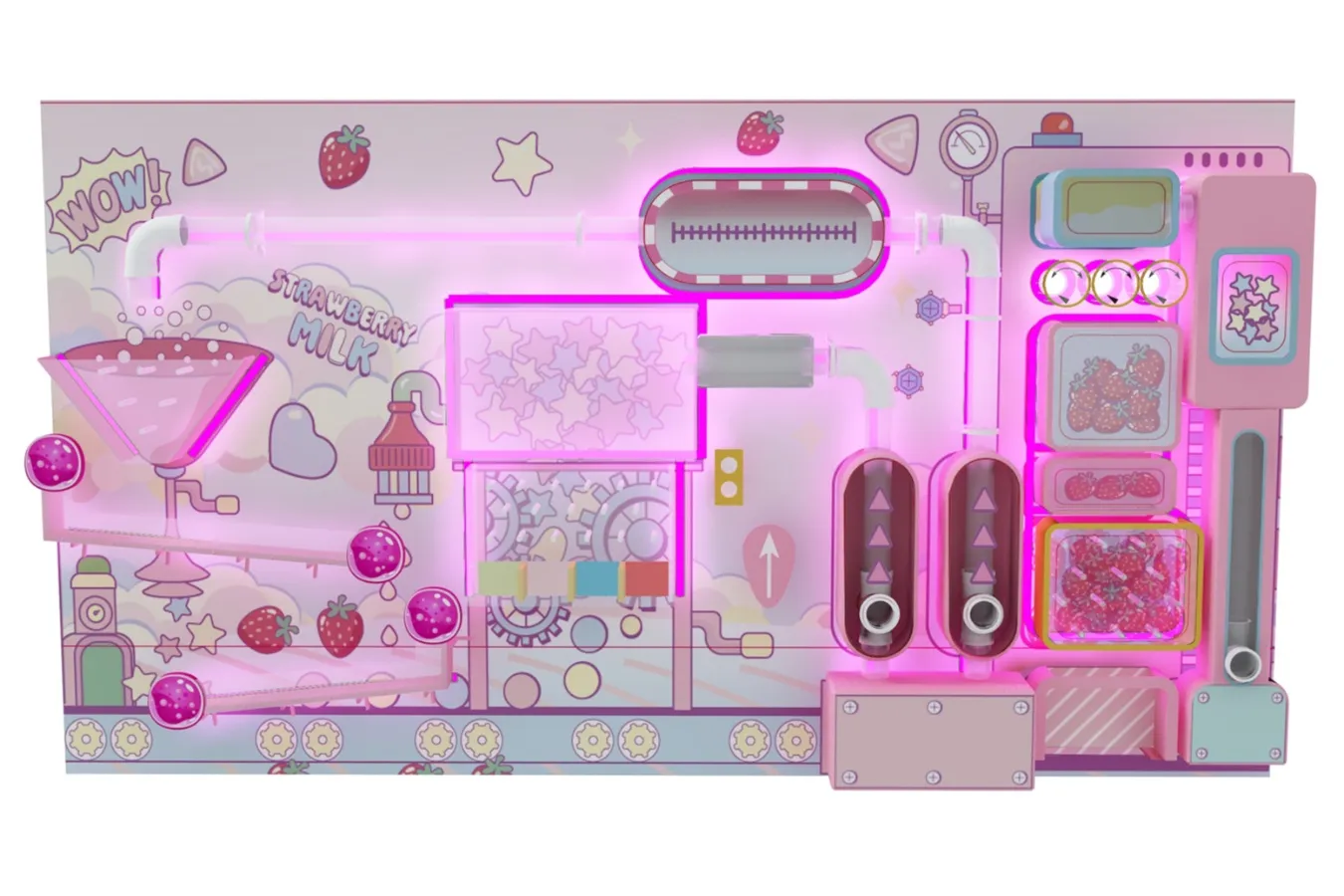 ▲ボールプール壁面の「いちごみるくシューター」