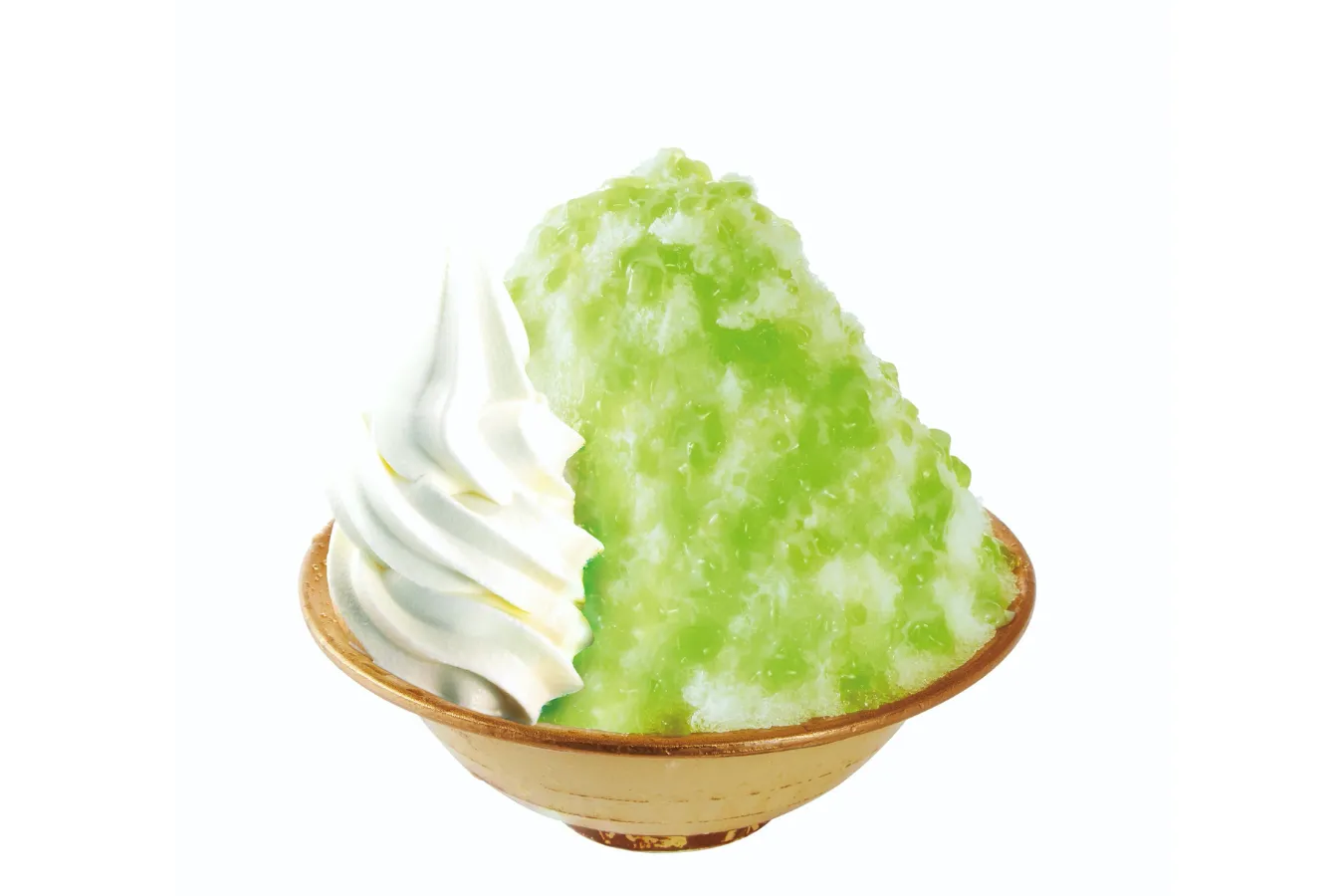 ▲「アロエマスカット（ソフト・練乳）」（680円～740円、ミニ580円～640円）。すっきりとした甘さで暑いときにもさっぱりといただける