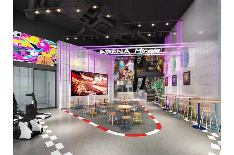 “スポーツ×モビリティ”がコンセプトのカフェ＆バー「アリーナ ミライエ」お台場にオープン