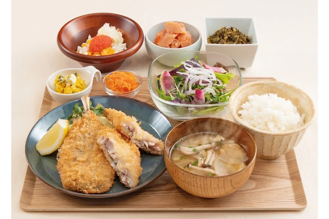 ▲「長崎県産アジフライ定食 明太タルタルソース」