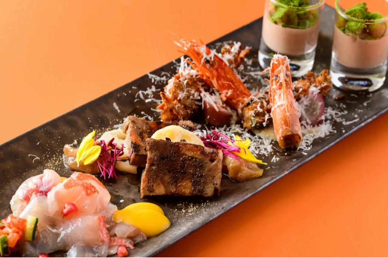 ▲本日の前菜盛り合わせ〈2名様分〉（2,200円）