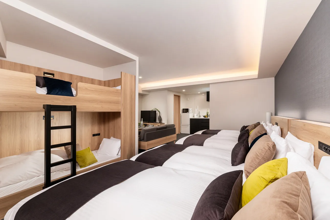 ▲写真提供：APARTMENT HOTEL MIMARU／「デラックスルーム 二段ベッド付」は最大6人まで宿泊OK