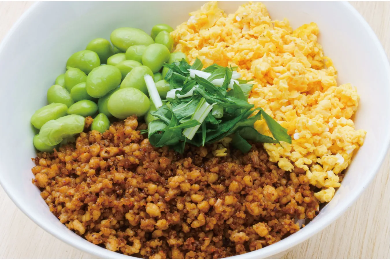 ▲「豆腐そぼろの三色ボウル」/209.7kcal 500円