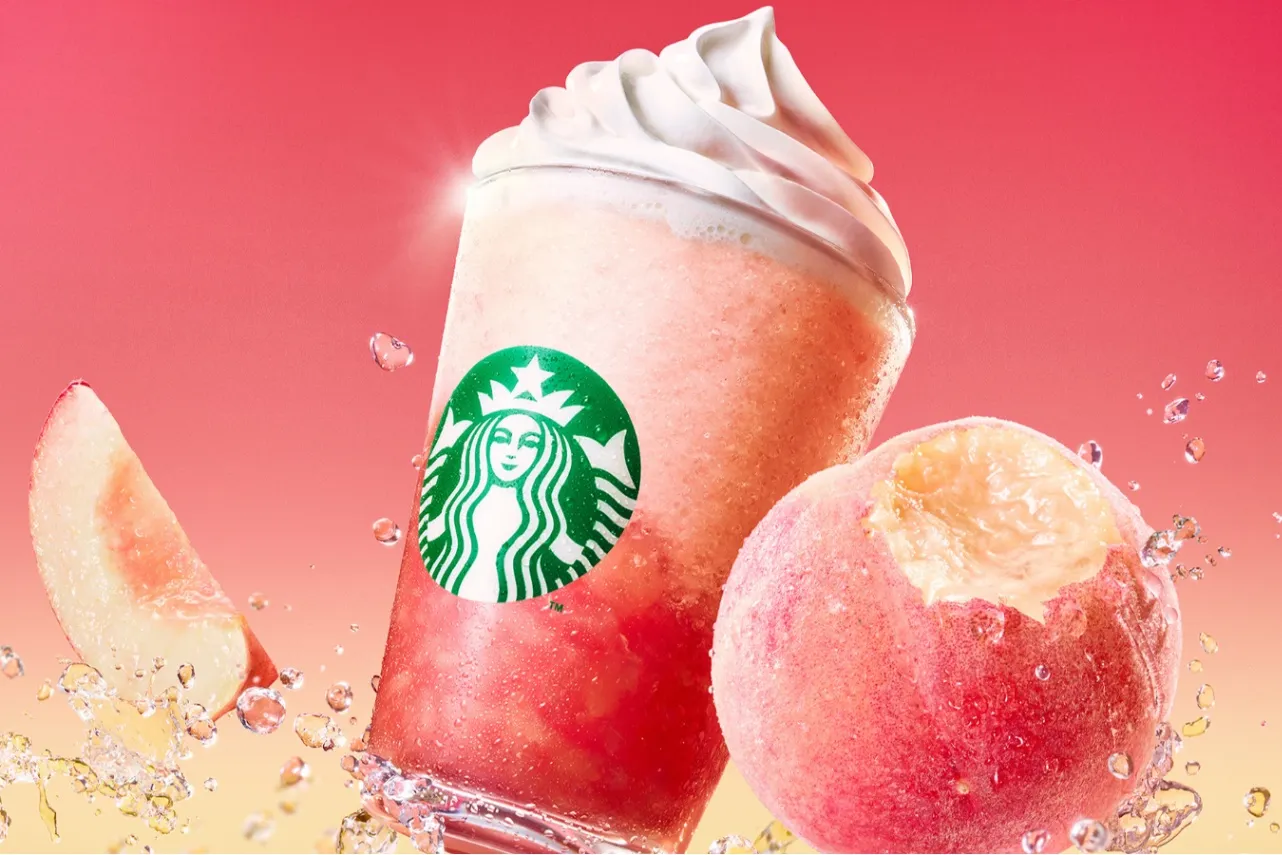 ▲「ラブ & ピーチ フラペチーノ」