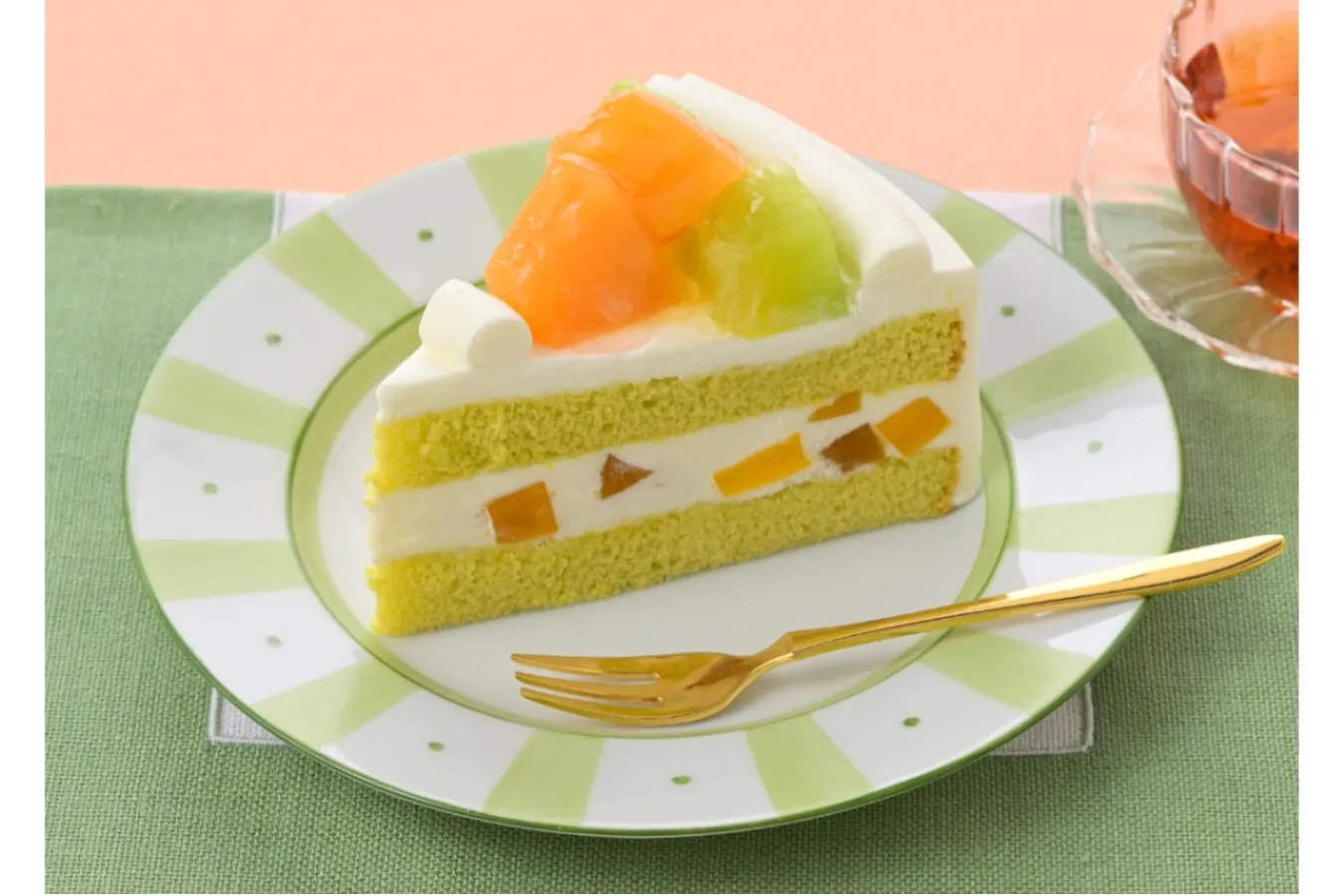 ▲「2種メロンのショートケーキ」