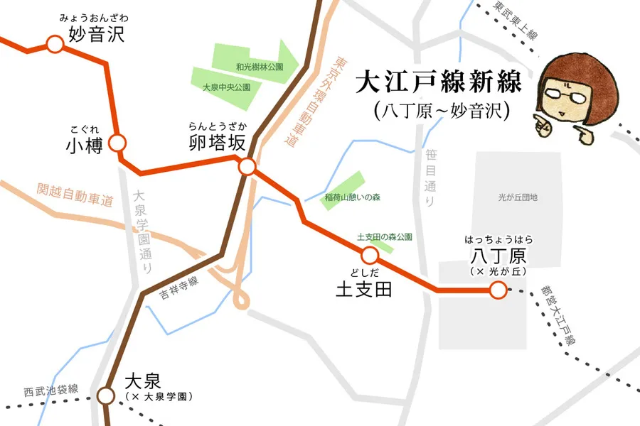 大江戸線・光が丘から埼玉へ行く新線を開通！？【駅名ソムリエール・能町みね子の夢の地下鉄21号線 第13回】