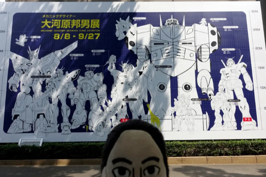 ▲エントランスには大河原メカを設定上の高さで並べた比較図がどかーん。ボトムズのATって意外と小さいんですね