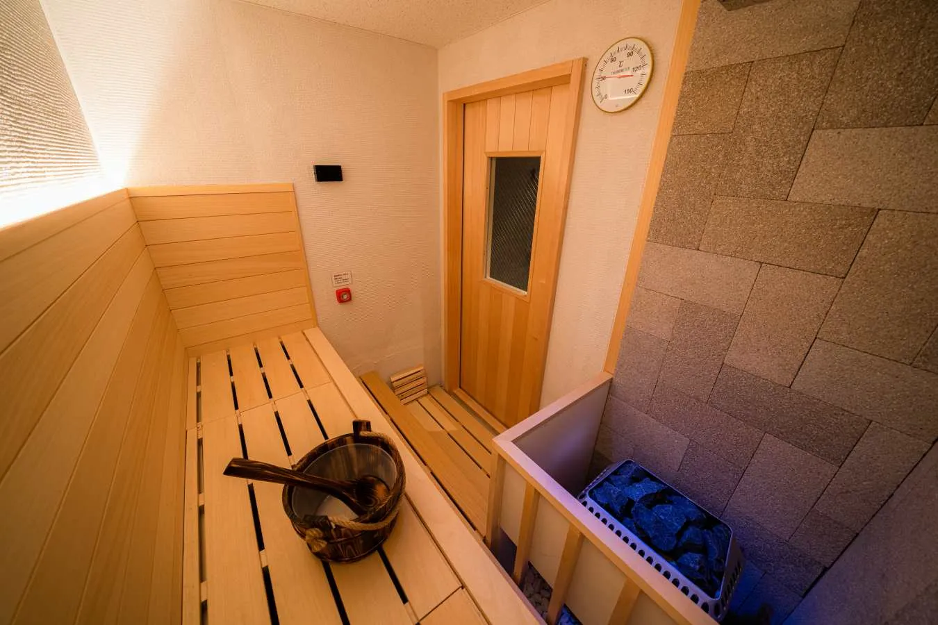 ▲本格的なフィンランド式個室サウナ