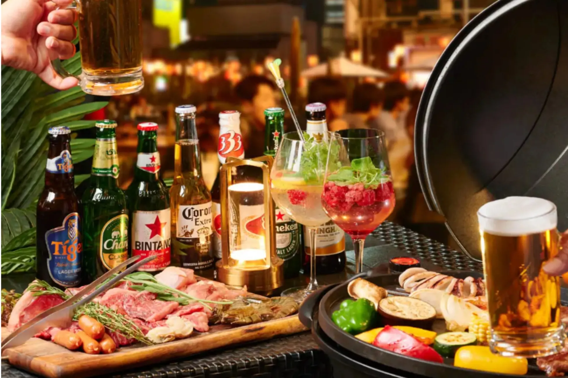 都会の中心で癒やし時間を満喫♪「絶景手ぶらBBQ 肉&海鮮 新宿歌舞伎ビアガーデン」