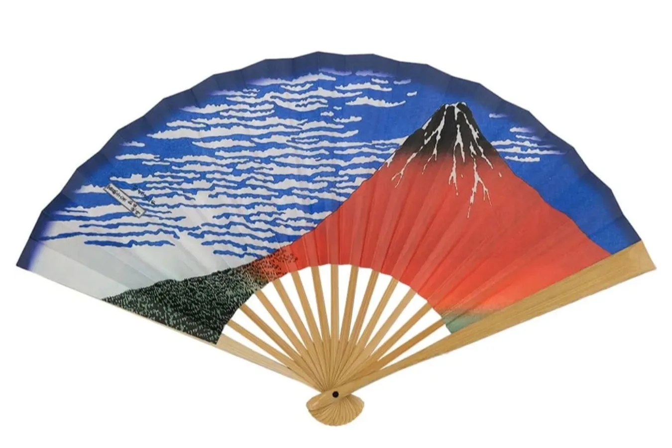 ▲江戸扇子 No.1　浮世絵　冨嶽三十六景　北斎　凱風快晴　赤富士（4,510円）