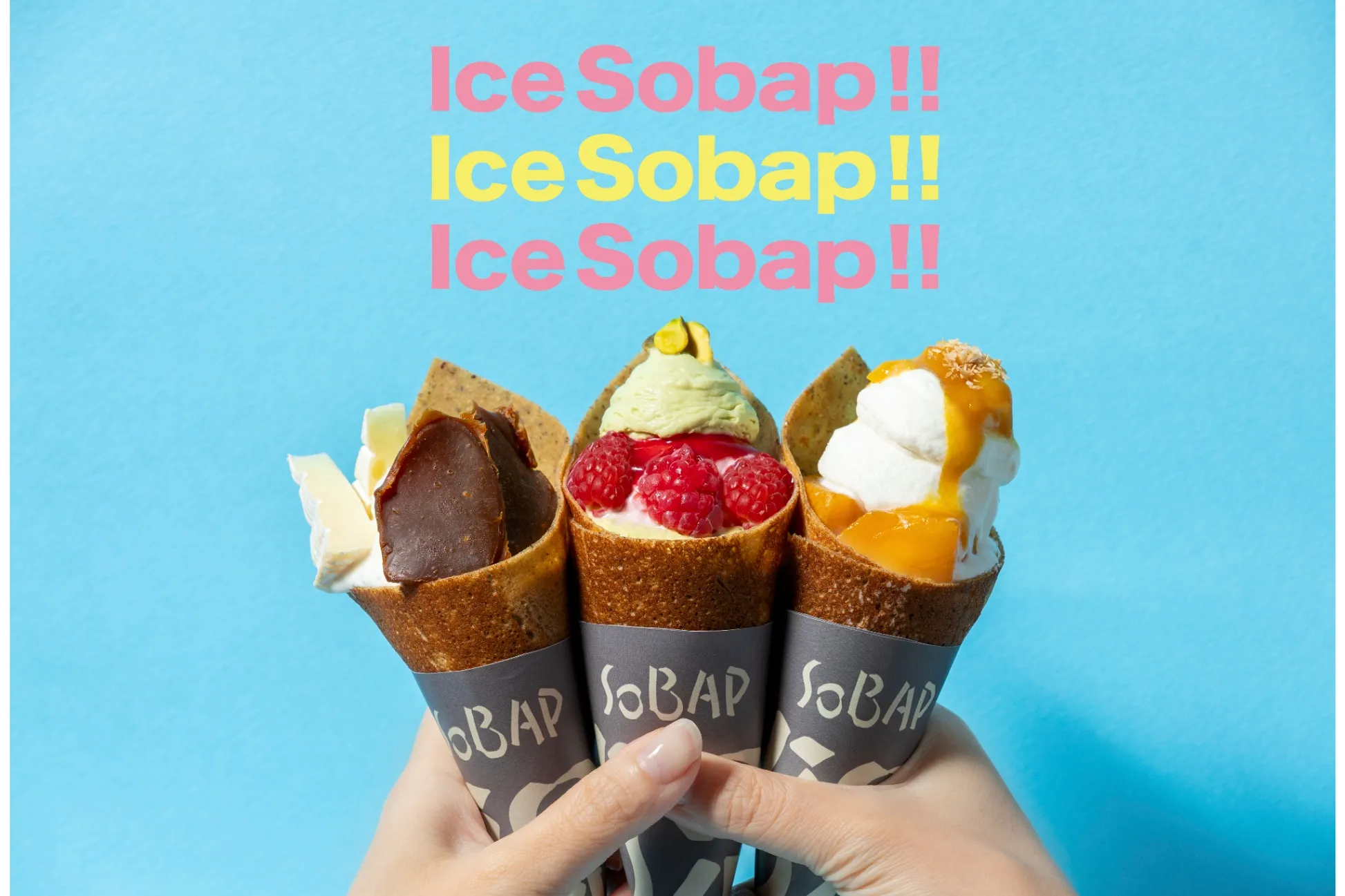 夏限定の“そば粉”アイスクレープ3種が登場！「SOBAP グランスタ東京店」より