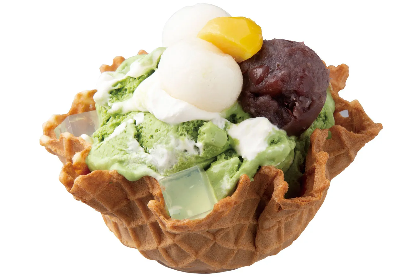 ▲「宇治抹茶あずき」（864円）※ワンサイズ、ワッフルボール付