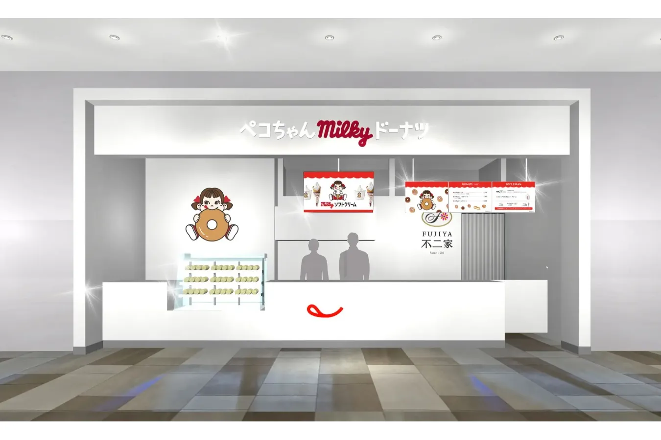 ▲「ペコちゃんmilkyドーナツ テラスモール松戸店」店舗イメージ
