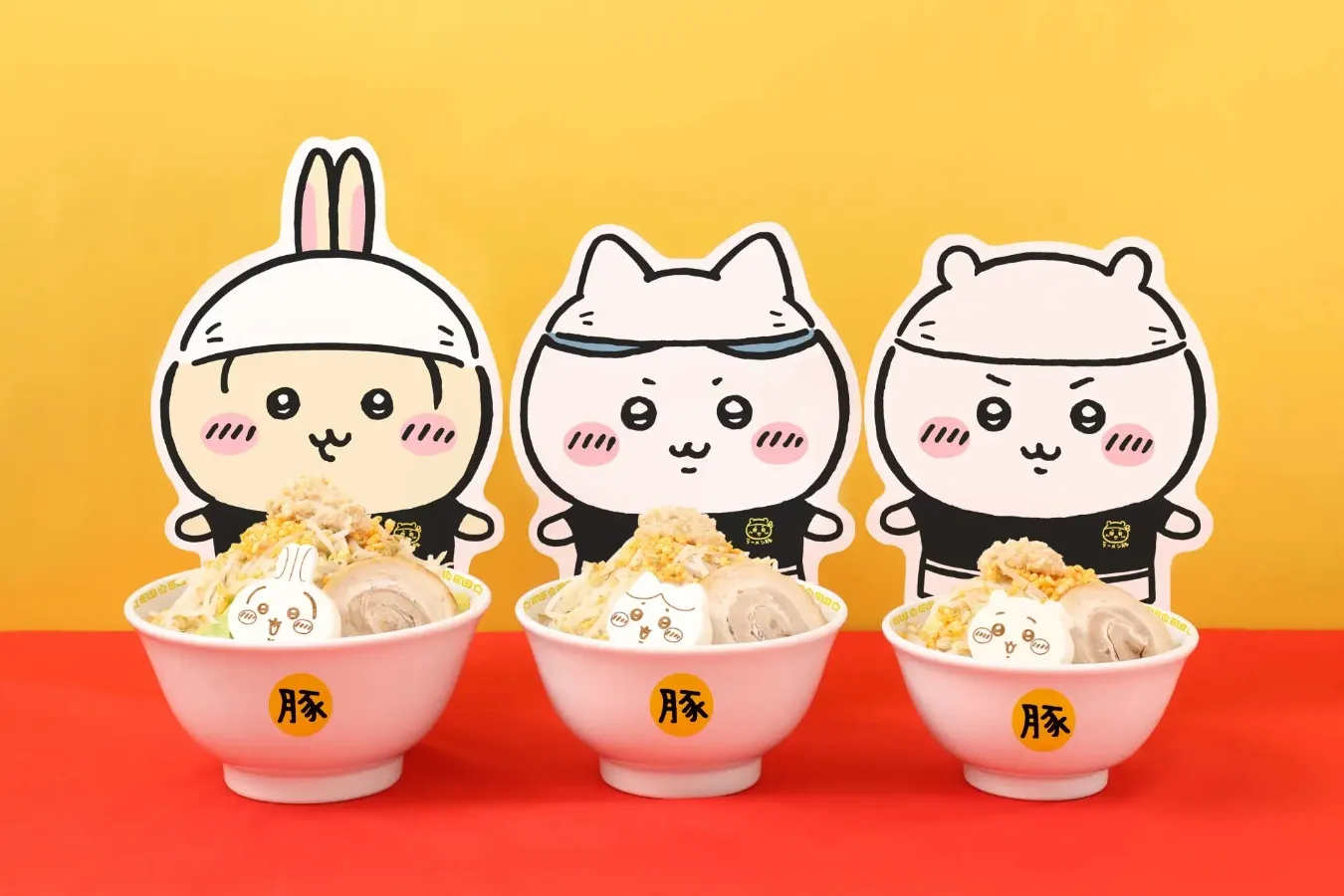 ▲左から「ラーメン豚大」、「ラーメン豚小」、「ラーメン豚ミニ」