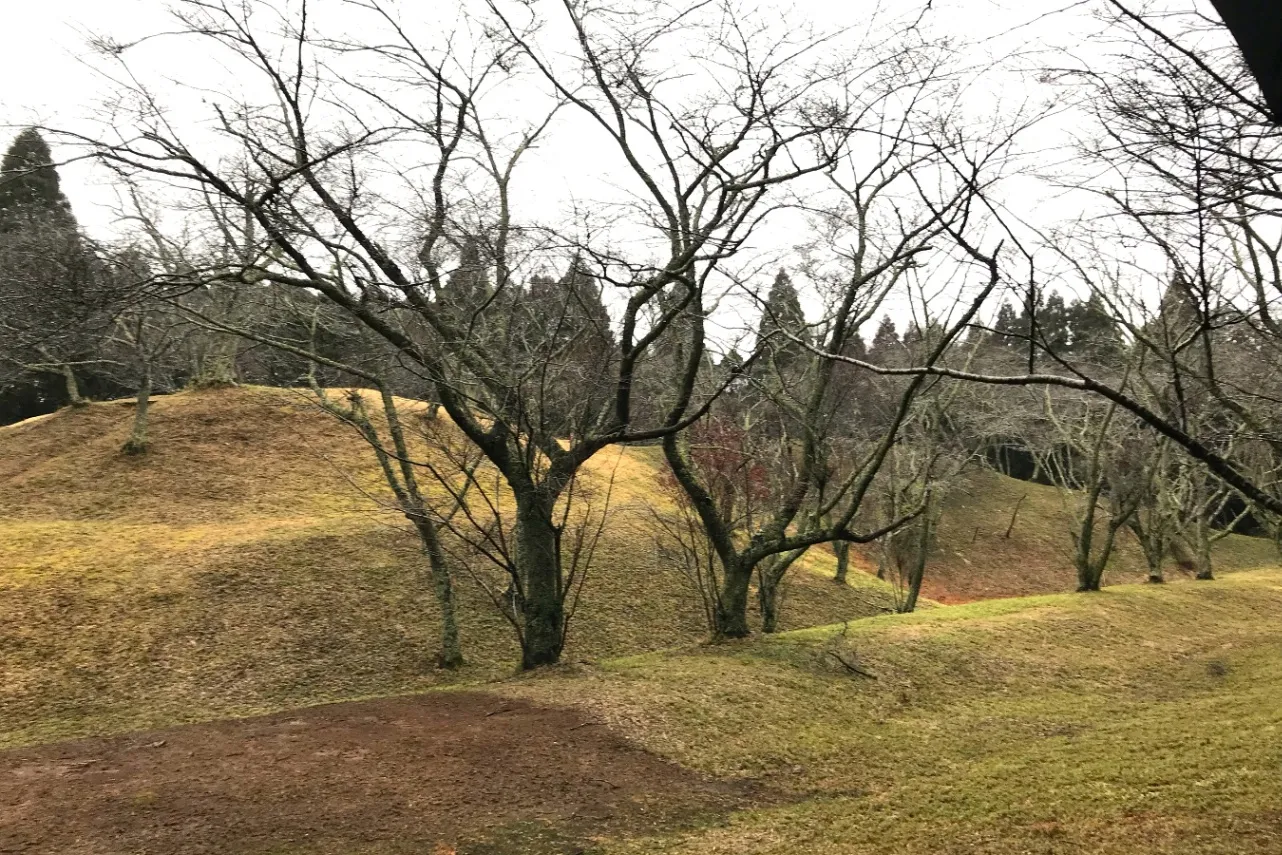 ▲段築がわかりやすい「殿塚古墳」