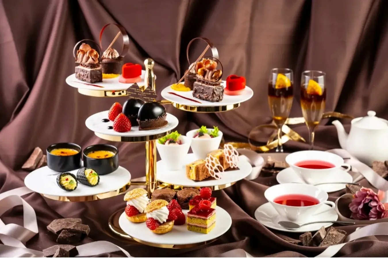 ▲「チョコレート＆ストロベリーアフタヌーンティー」