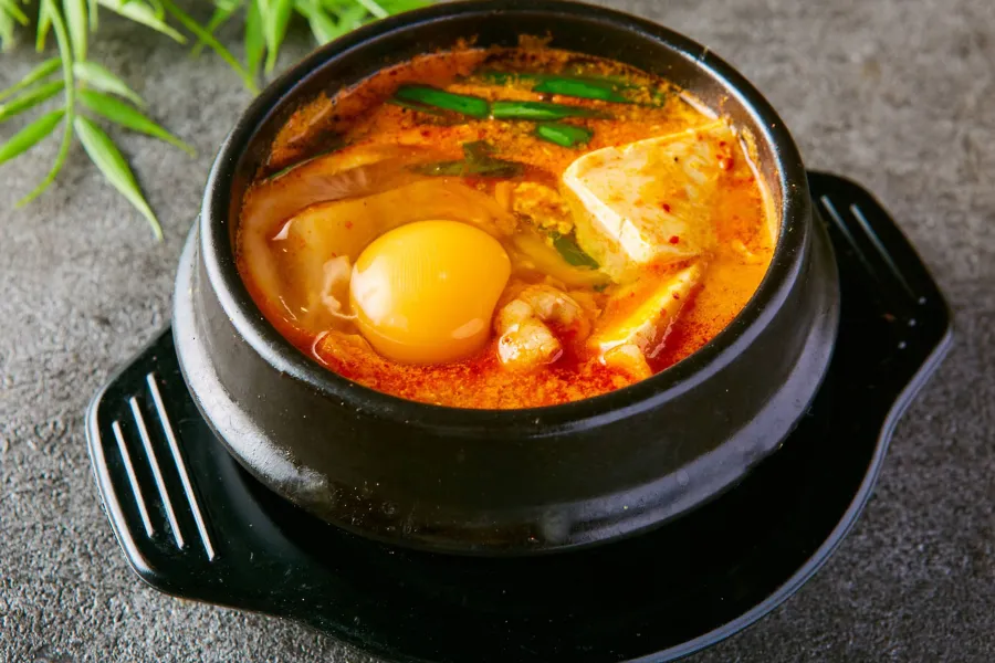 ▲牛モツ豆腐のスンドゥブ