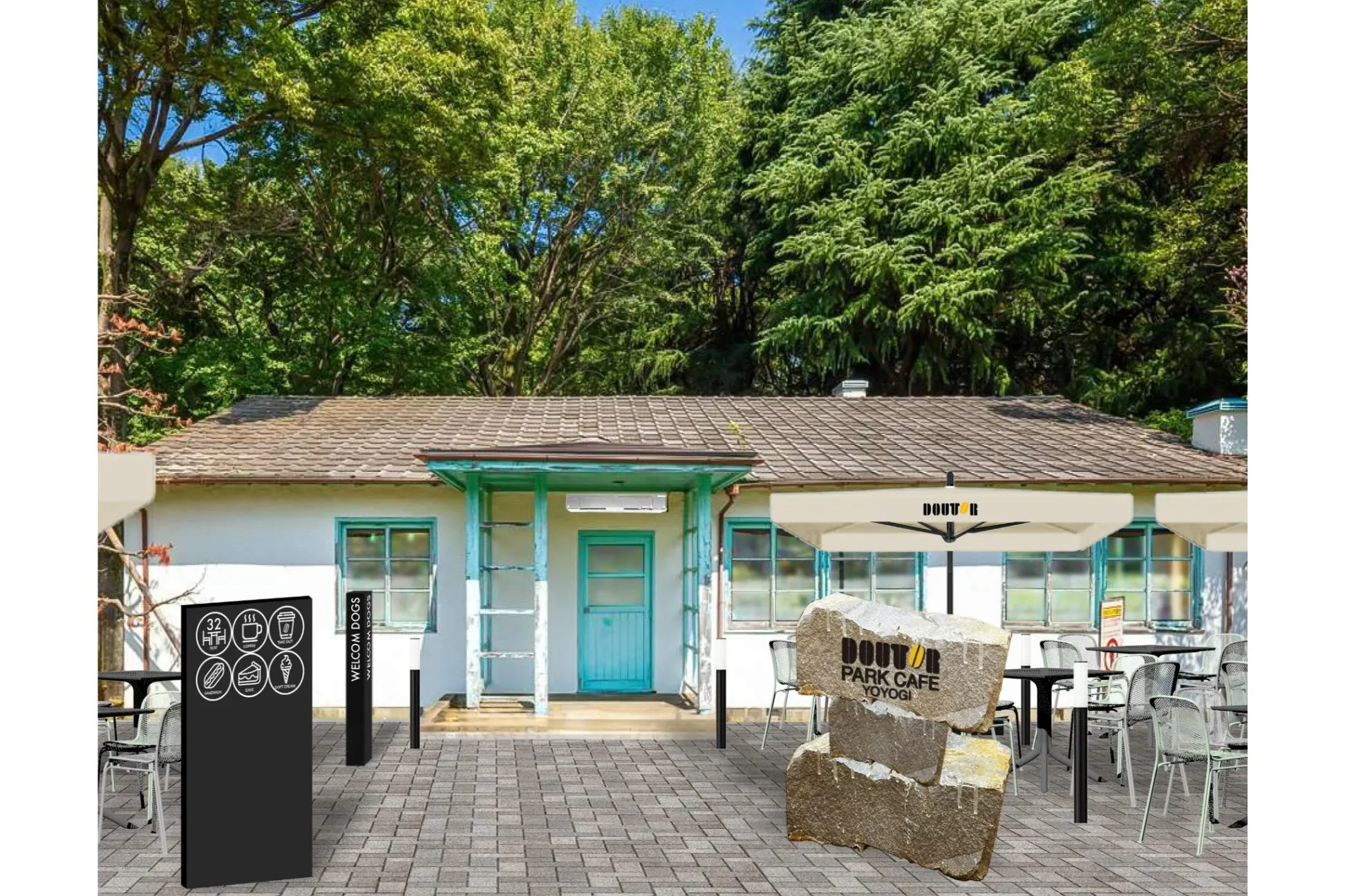 オリンピック記念宿舎を改装した「ドトール パークカフェ YOYOGI」代々木公園にオープン