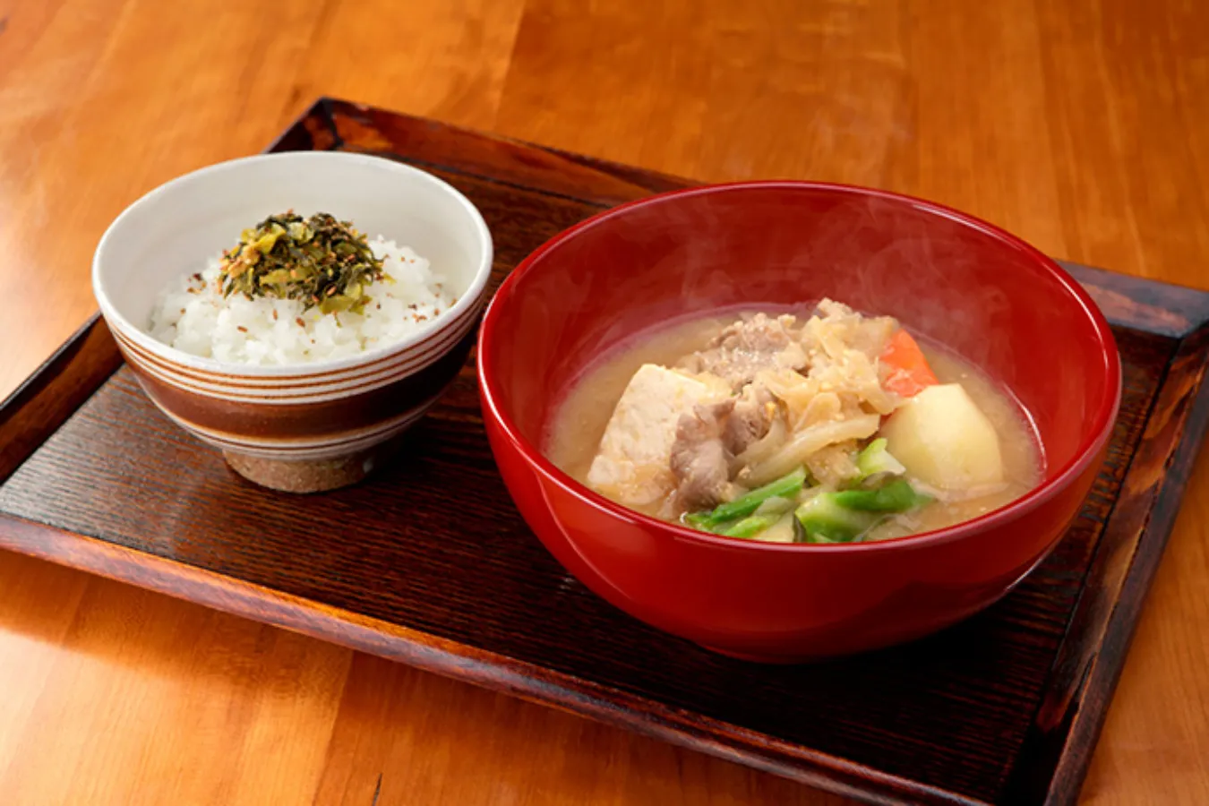 ▲「ごはんトッピングセット」（税込850円）は、“特製肉味噌”や“紀州南紅梅”など、ご飯のトッピングが選べます。